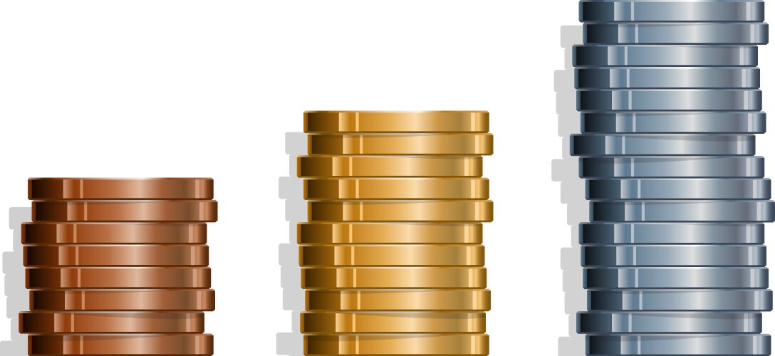 Coin Stacks - Three Stacks Vector Image
