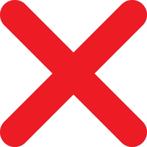 Cross mark icon isolated on white background Vector Image