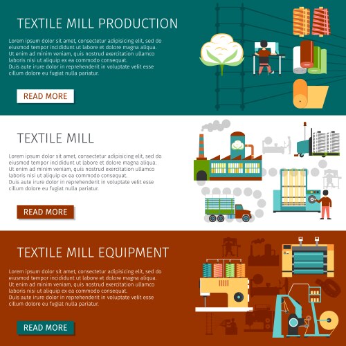 Textile production icons set flat isolated Vector Image
