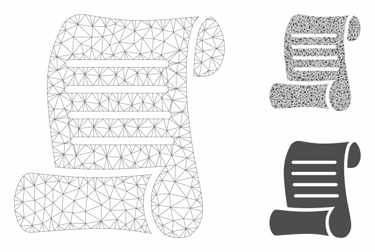 Script roll mesh 2d model and triangle vector image