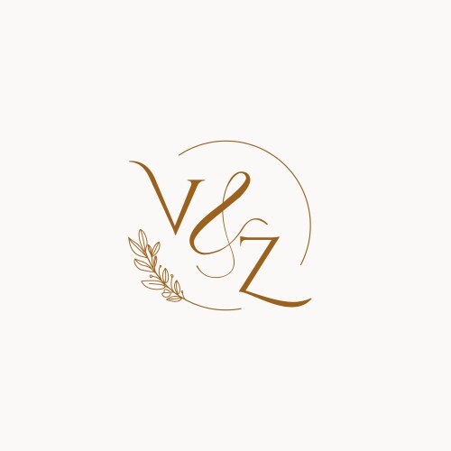 Elegant Wedding Monogram - VZ Initials Royalty Free Vector