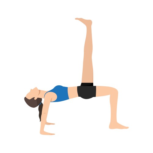 Young Woman Doing Reverse Table Top Pose Legs Vector Image