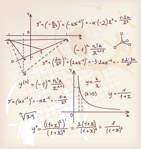 Heart shape with math formulas Royalty Free Vector Image