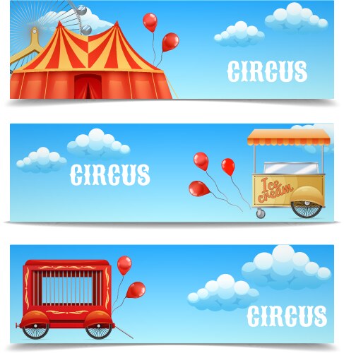 Web banners with of circus show Royalty Free Vector Image