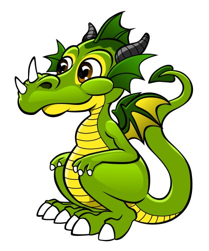 Cartoon Dragon Illustration Vector Image