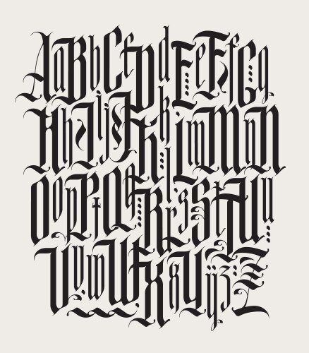 Gothic Alphabet Set Vector Image