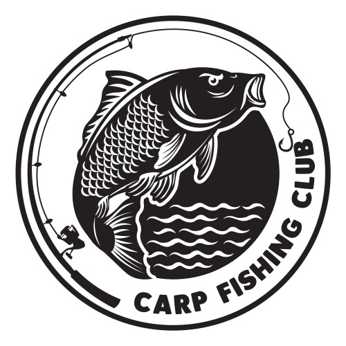 carp fishing club logo design vector