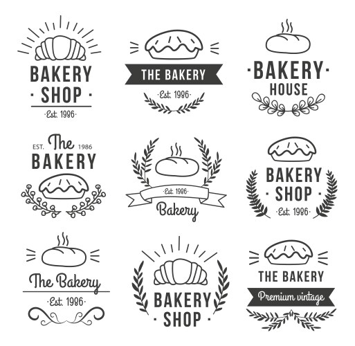 Vintage Bakery Label Set Vector Image