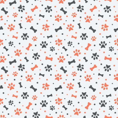 Dog paw print seamless template for your design Vector Image