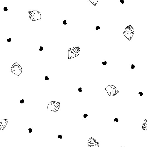 Marine seashell seamless pattern coloring page Vector Image