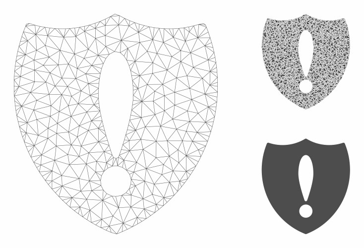 Shiled problem mesh carcass model vector image