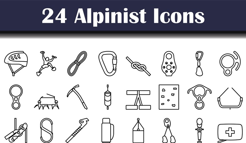 alpinist icon set vector image