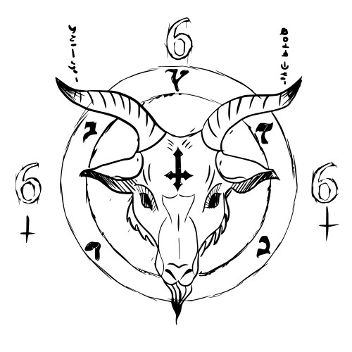 Baphomet Goat Head Symbol Vector Image
