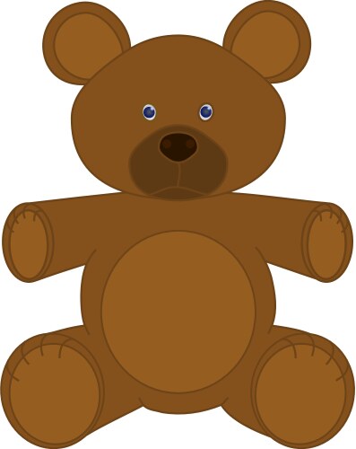 Cute cuddly brown fuzzy teddy bear standing Vector Image