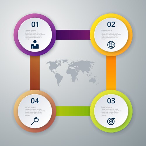 Infographics four circles Royalty Free Vector Image