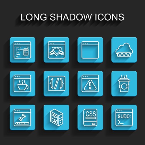 Set line loading data window computer software vector image