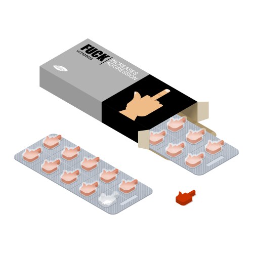 Vitamins evil pills tablets in pack natural Vector Image