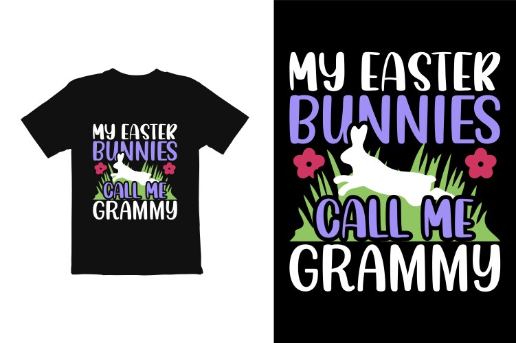 Cute Easter Bunny T-Shirt Vector Image
