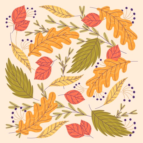 Autumn background with leaves Royalty Free Vector Image