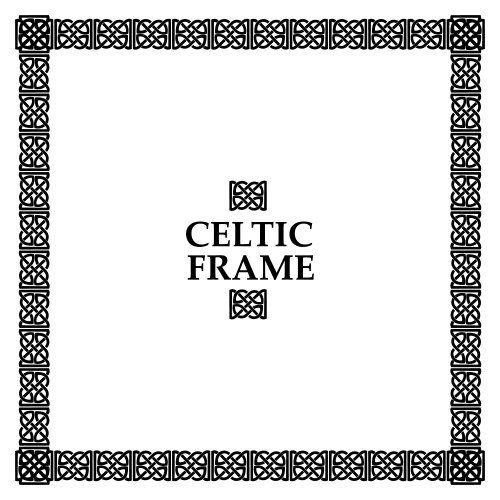 celtic knot square frame vector image