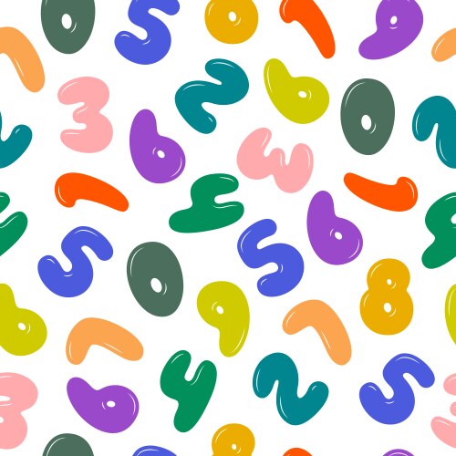 Pattern with numbers cartoon seamless Vector Image