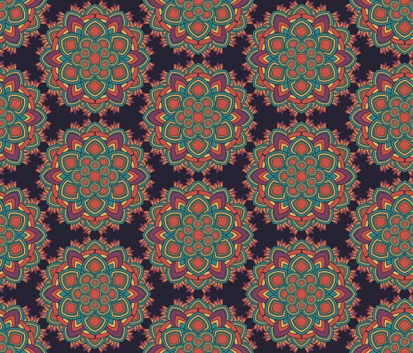 Radial geometric floral pattern Royalty Free Vector Image