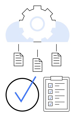 Cloud integration with document sharing and task vector image