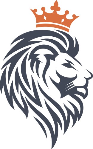 Lion Head Emblem - Royal Logo Vector Image