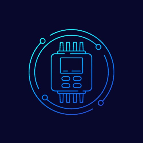 Plc icon programmable logic controller linear art vector image