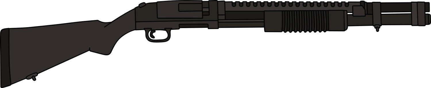 Black Pump Shotgun Vector Image