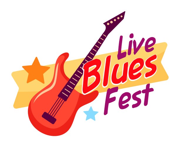 jazz and blues music festival icon or emblem vector image