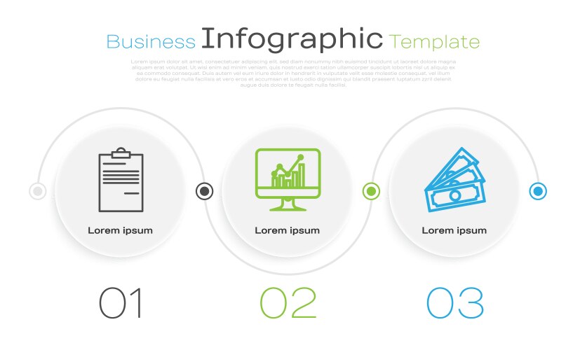 set line document computer monitor with graph vector image