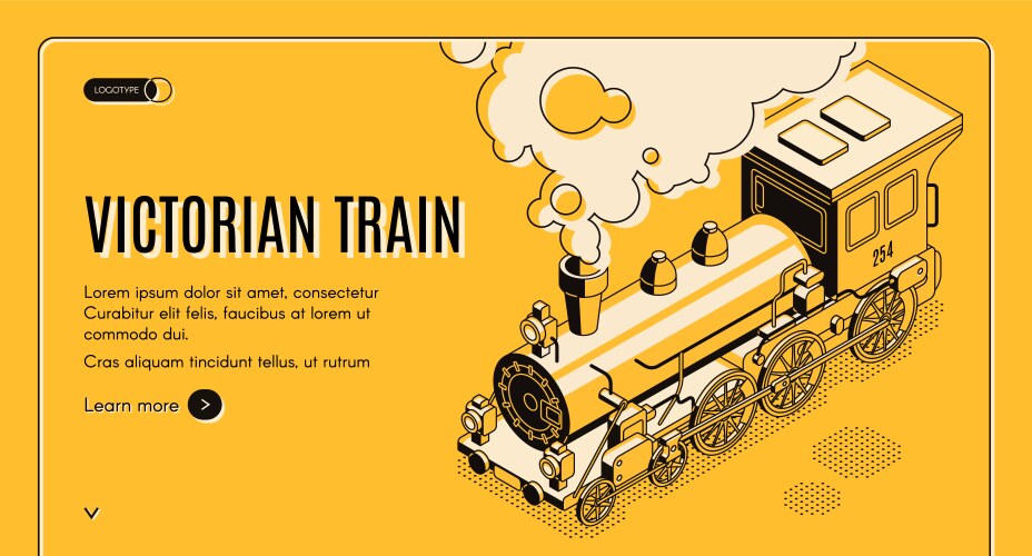 Isometric train wagon banner Royalty Free Vector Image