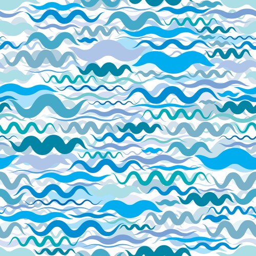 Blue bright flowers and painted stripes seamless Vector Image