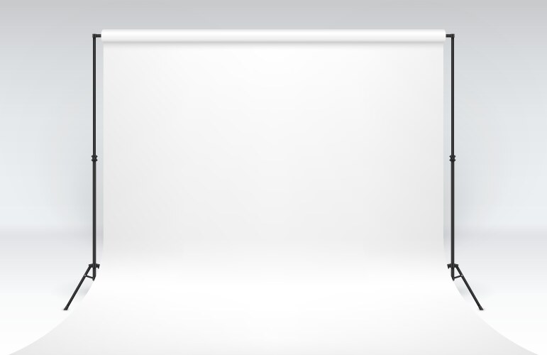 Backdrop Without Model Realistic empty white photo studio backdrop Vector Image