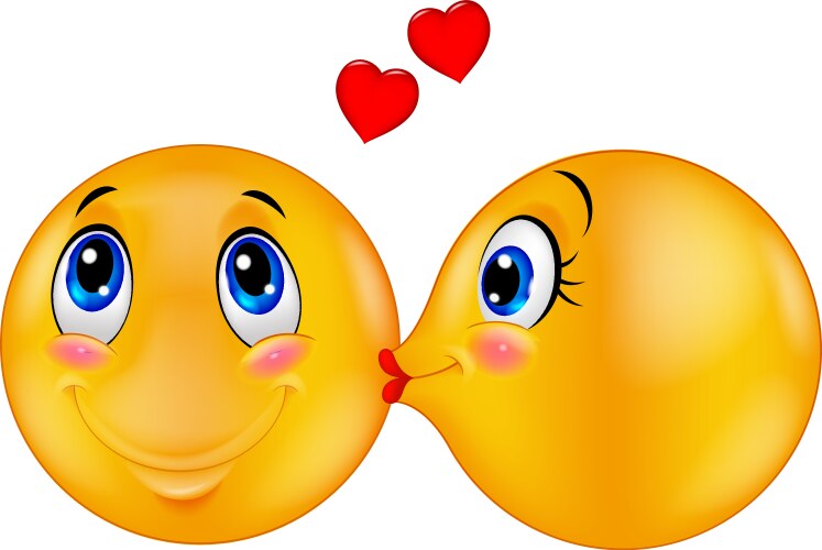 kissing emoticon vector image