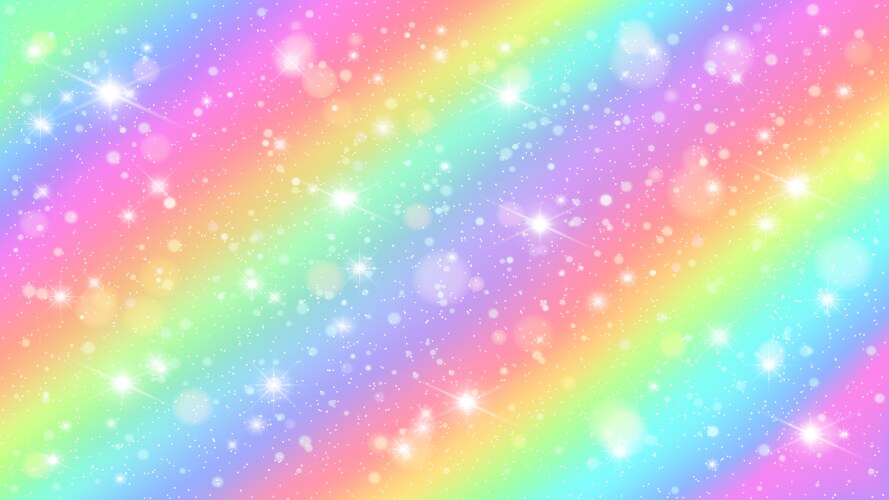 glitters rainbow sky shiny rainbows pastel color vector image vector image