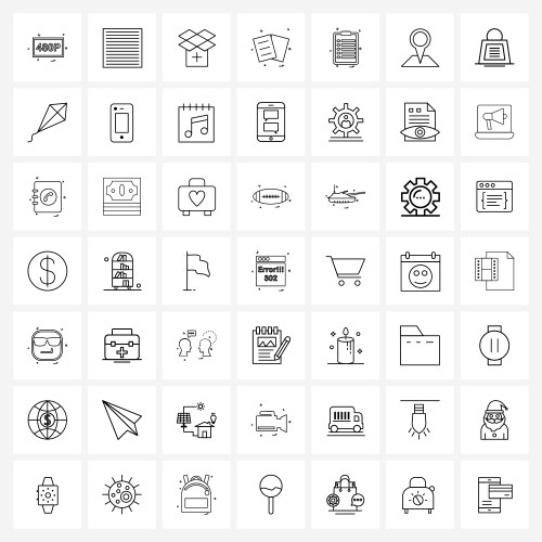 49 universal line icons for web and mobile text vector image