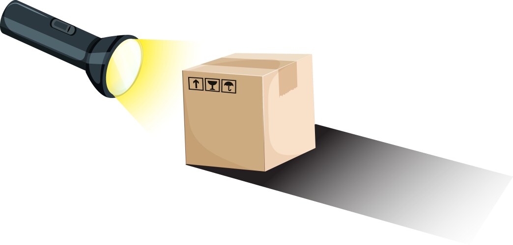 Making shadow with torch and box vector image