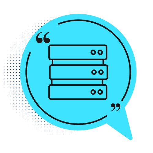 Black line server data web hosting icon isolated vector image