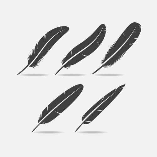 Feather pen black icon Royalty Free Vector Image