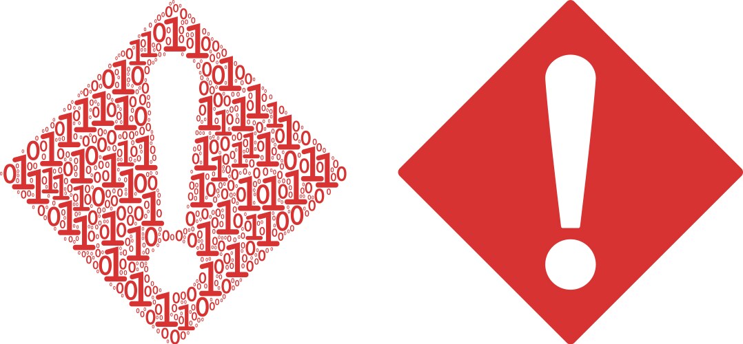 Warning mosaic of binary digits vektorbild