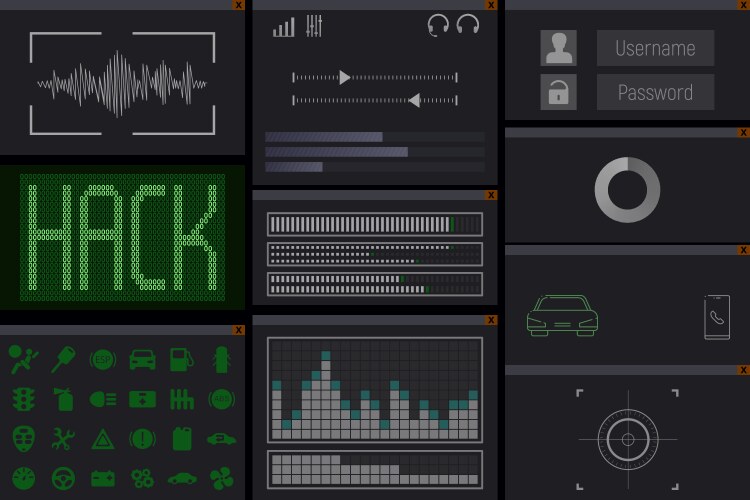 Automobile hack computer program vektorbild