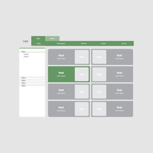Digital application interface vector image