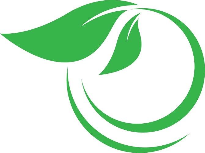 Circle swirl leaf eco logo Royalty Free Vector Image