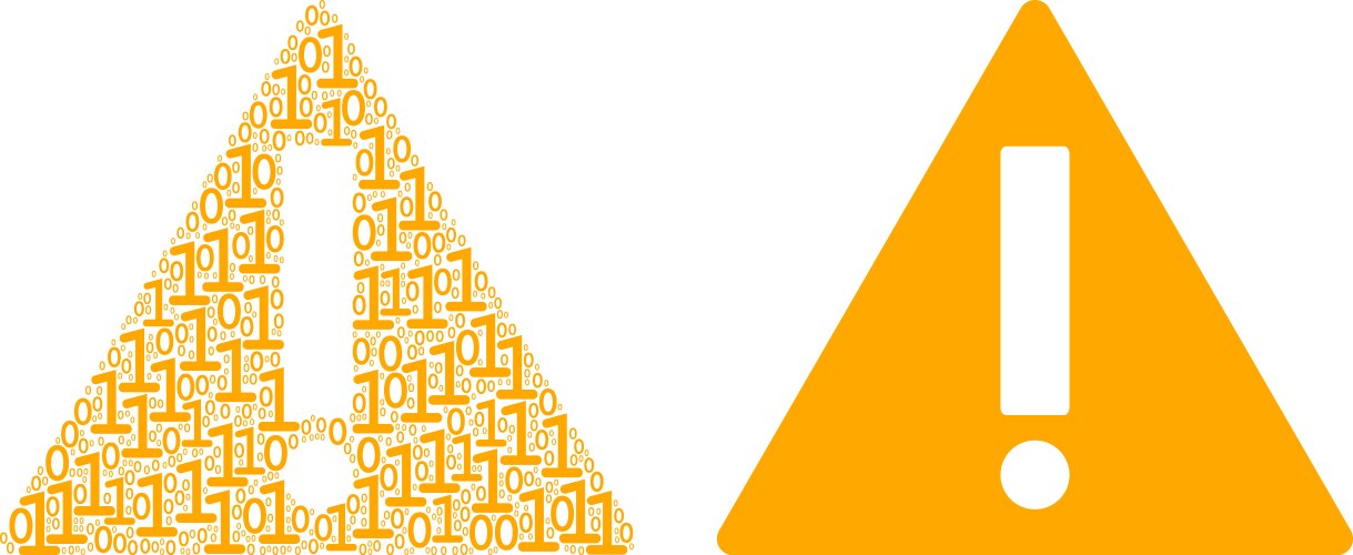 Warning composition of binary digits vektorbild