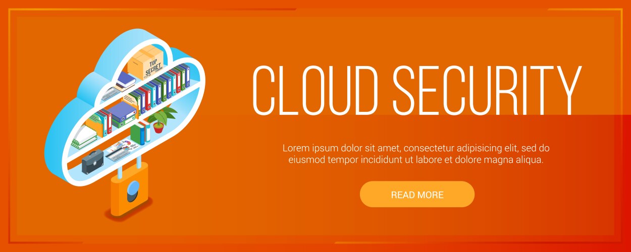 cloud security banner vector