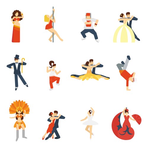 Dance Icon Set - Diverse Styles Vector Image