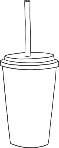 Line art disposable coffee cup Royalty Free Vector Image