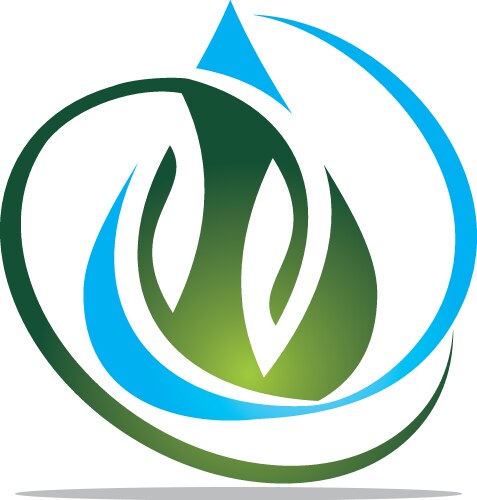 Water and leaf Royalty Free Vector Image - VectorStock